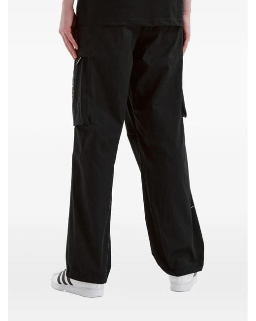 Chocoolate Black Logo-Patch Cargo Pants for men