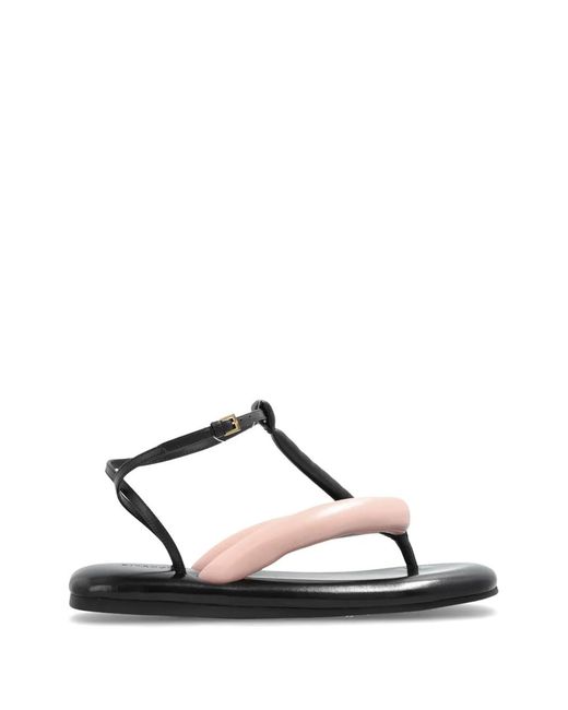 Givenchy Black Boudoir Padded Leather Flip-Flops