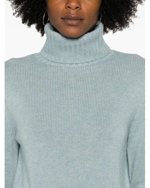 Allude Blue Turtleneck Sweater