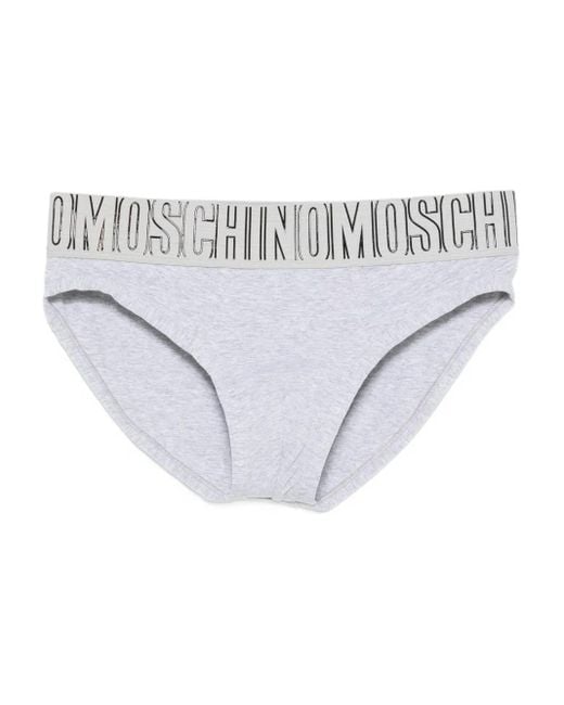 Bragas con logo en la cintura Moschino de hombre de color White