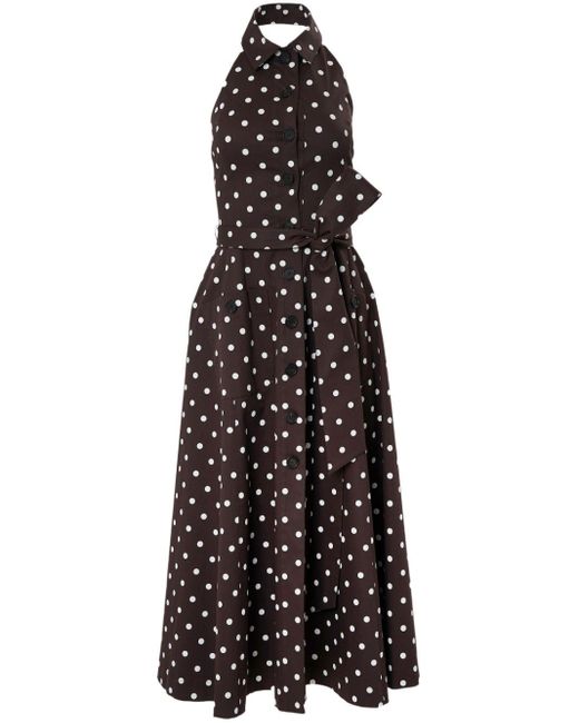 Carolina Herrera Black Hemdkleid mit Polka Dots