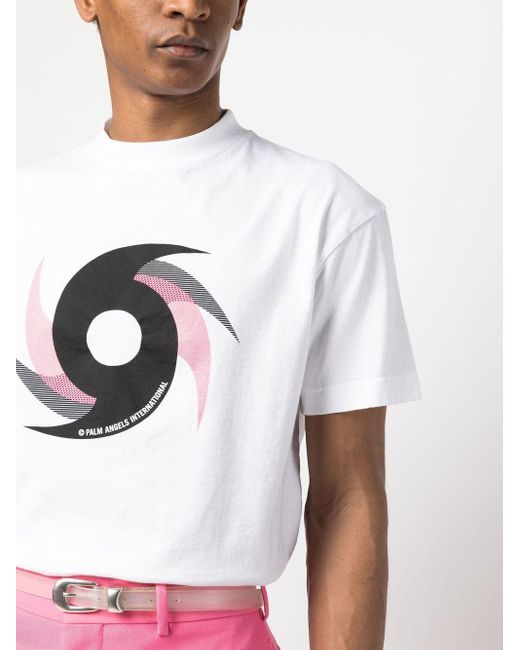 Palm Angels Hurricane Devore-print T-shirt in White for Men | Lyst