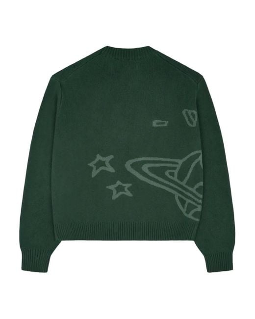 BROKEN PLANET Green Graphics Sweater for men