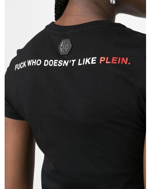 Philipp Plein Black Logo-Print Cotton T-Shirt