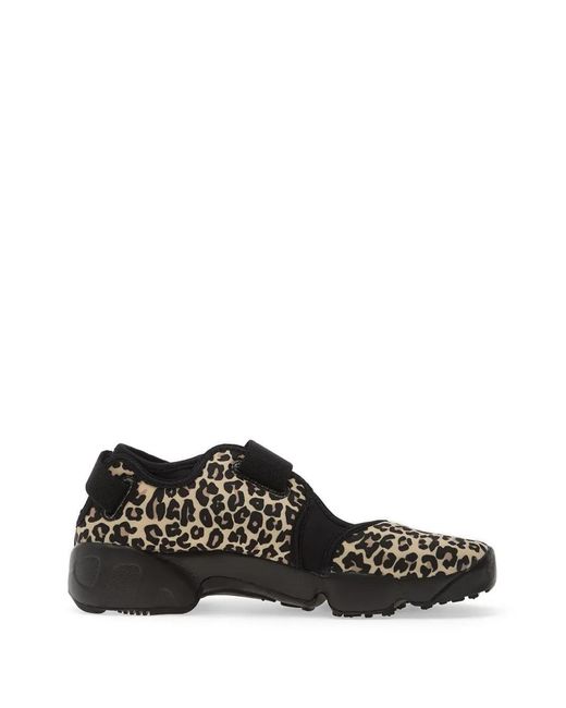 Nike Black Air Rift Leopard-Print Sneakers