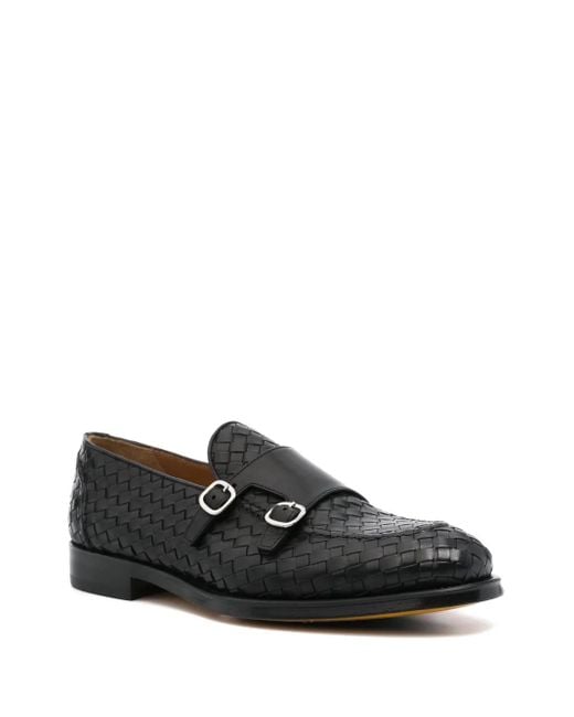 Doucal's Black Interwoven Monk Shoes for men