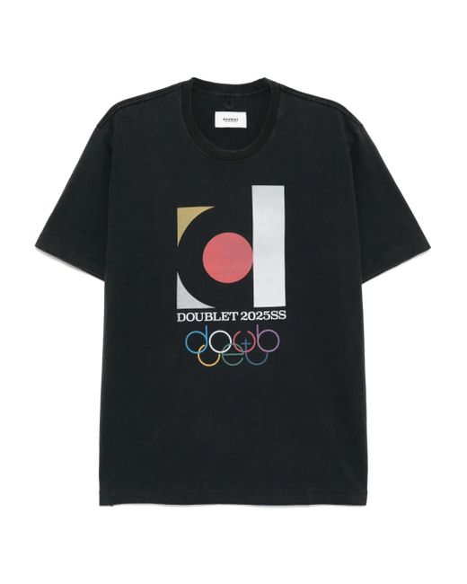 メンズ Doublet グラフィック Tシャツ Black