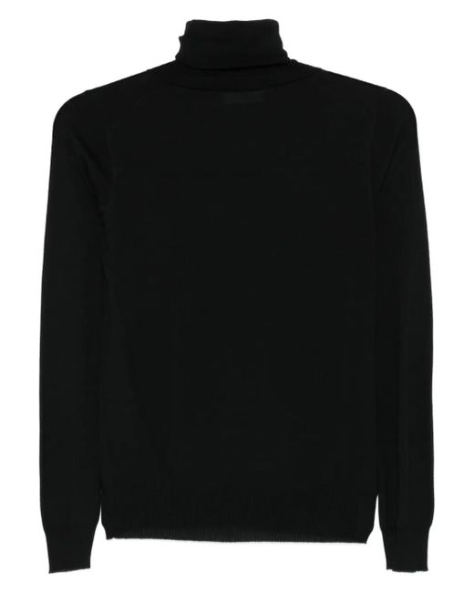 Drumohr Black Roll-Neck Wool Sweater
