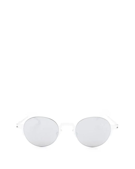 Mykita White Studio15.2 Round-Frame Sunglasses