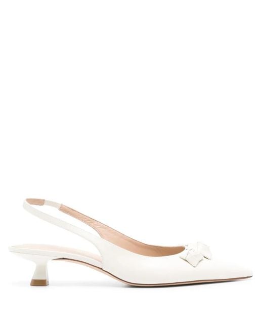 Stuart Weitzman White 50Mm Stuart Slingback Pumps