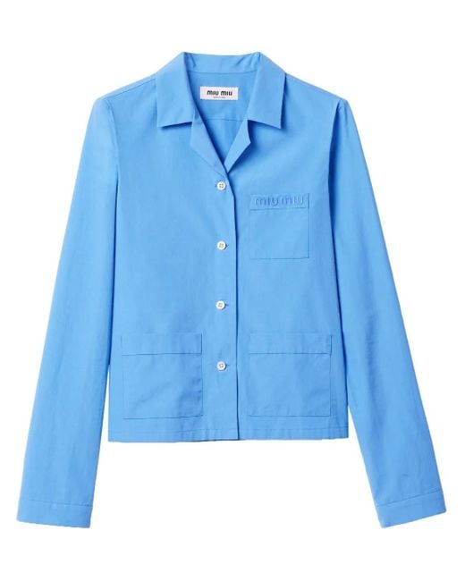 Tシャツ・カットソー MiuMiu Embroidered poplin shirt (MK1918SOOO173Y F0012) Miu Miu Poplin Shirt | Saks Fifth Avenue