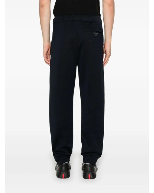 Prada Blue Triangle-Logo Track Pants for men