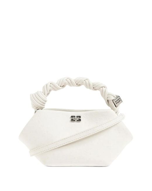 Ganni White Small Bou Tote Bag