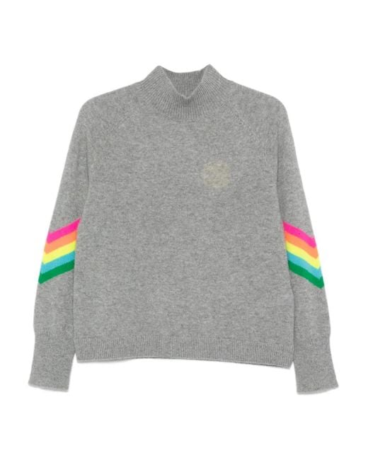 From Future Gray Stripe High-Neck Sweater