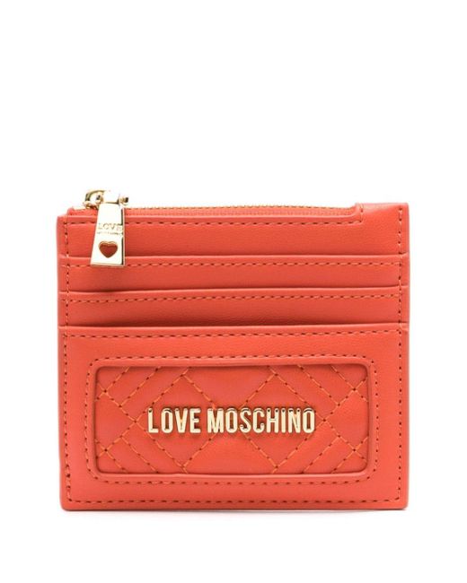 Love Moschino Red Logo-lettering Quilted Wallet