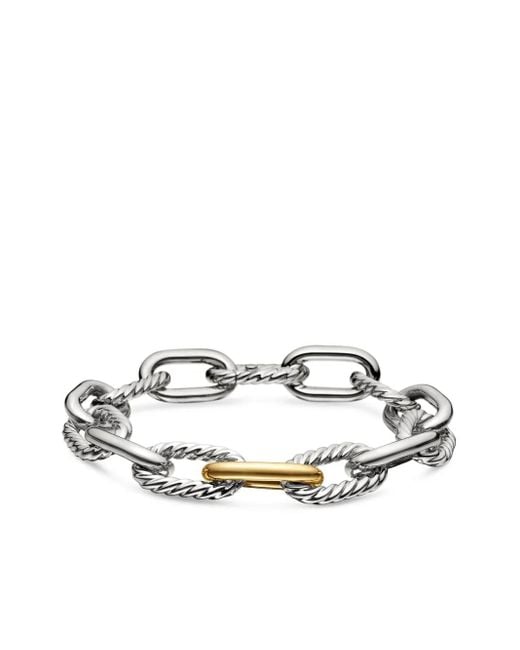 David Yurman Multicolor 18Kt And Sterling Dy Madison Chain Bracelet (11Mm)