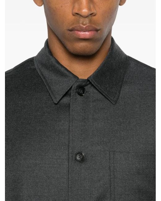 Manuel Ritz Gray Patch-Pocket Shirt Jacket for men