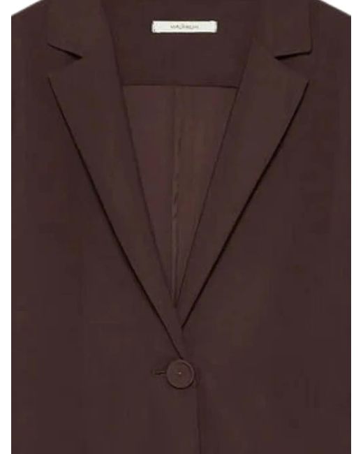 Maliparmi Brown Single-Button Notched-Lapels Jacket