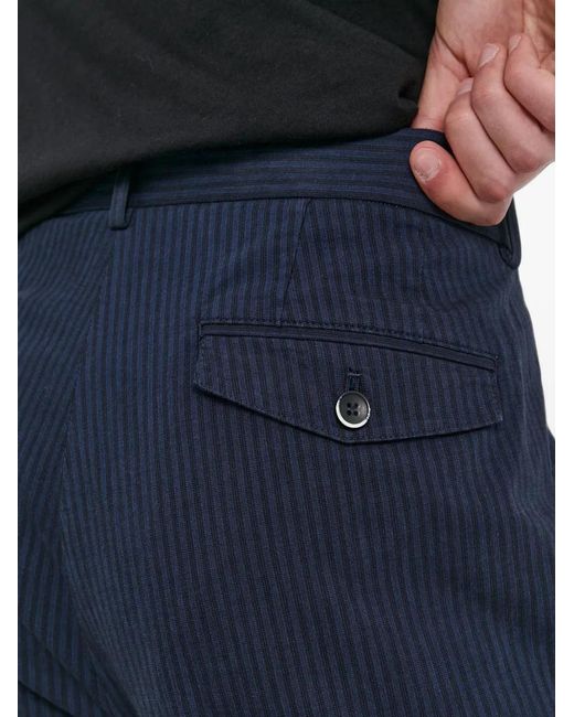 Sisley Blue Pinstripe-Pattern Chinos for men