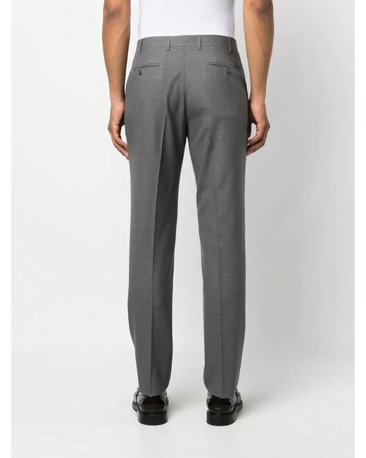 Canali Gray Wool Tailored Trousers for men