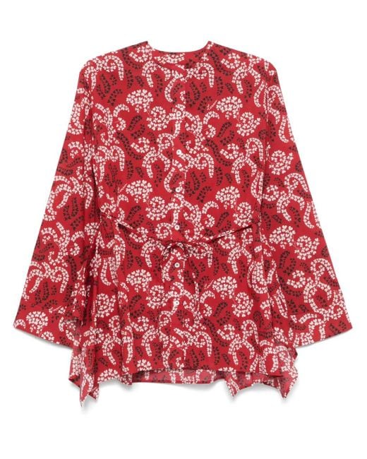 Lanvin Red Printed Cotton Shirt