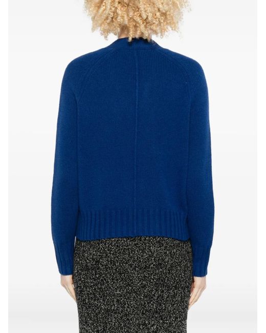 Allude Blue Patch-Pocket Button Cardigan