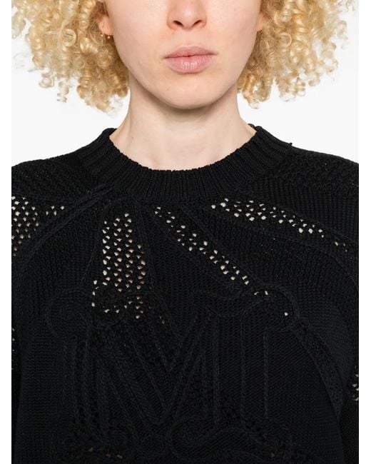 Max Mara Black Openwork Sweater