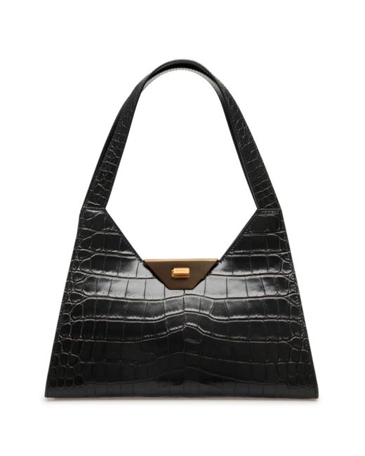 Bally Black Crocodile-effect Shoulder Bag