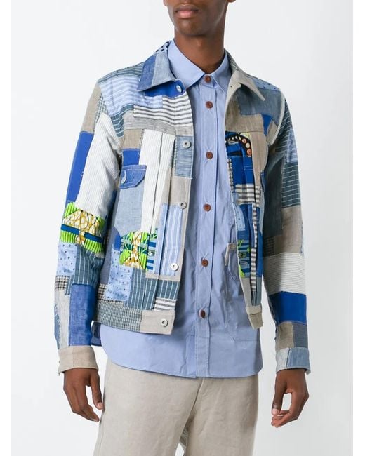Junya Watanabe Blue Patchwork Denim Jacket for men