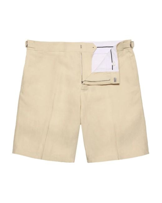 Orlebar Brown Natural Tailored Linen Shorts for men