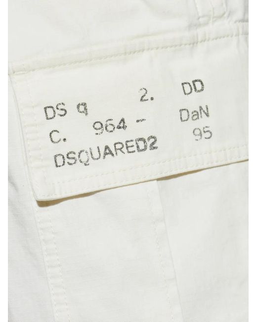 DSquared² White Ripstop Cargo-Pockets Shorts for men