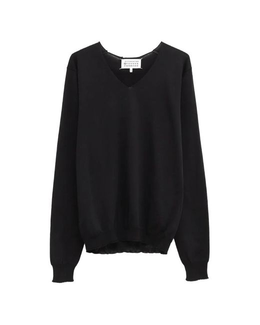 Maison Margiela V-Neck Sweater in Black for Men | Lyst UK