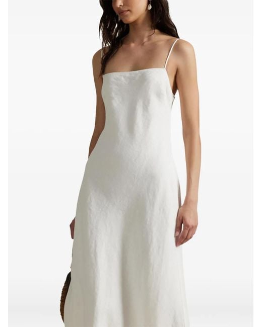 Polo Ralph Lauren White Sleeveless Linen Midi Dress