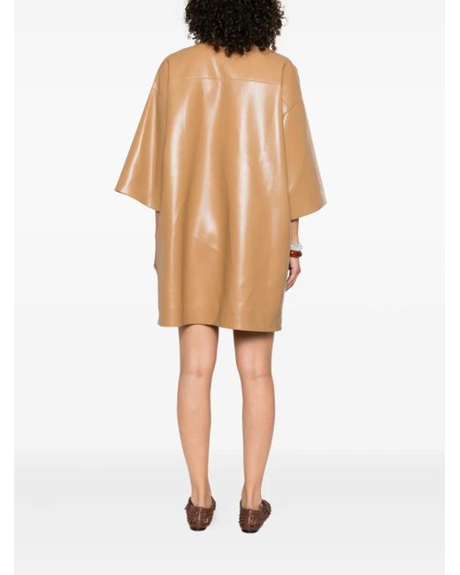 Nanushka Natural Button-Front Shirt Dress