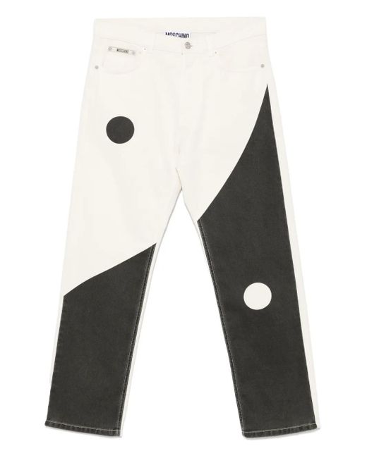 メンズ Moschino バイカラー ジーンズ White