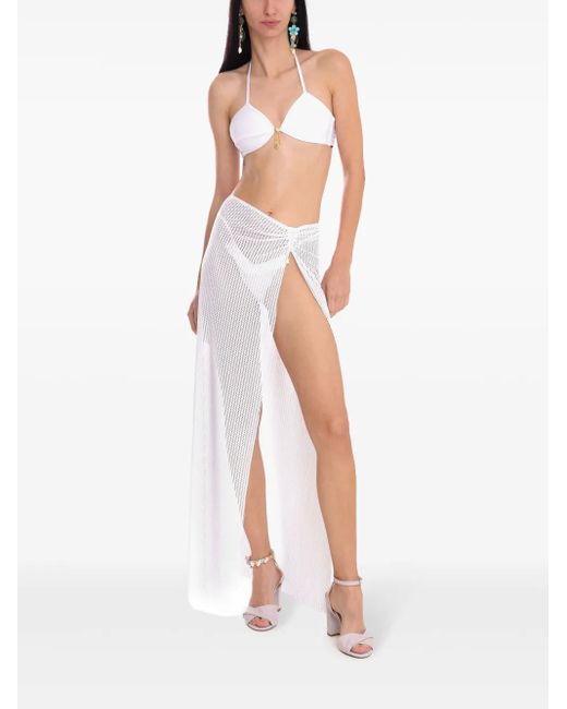 Amir Slama White X Jade Jade Openwork Beach Skirt