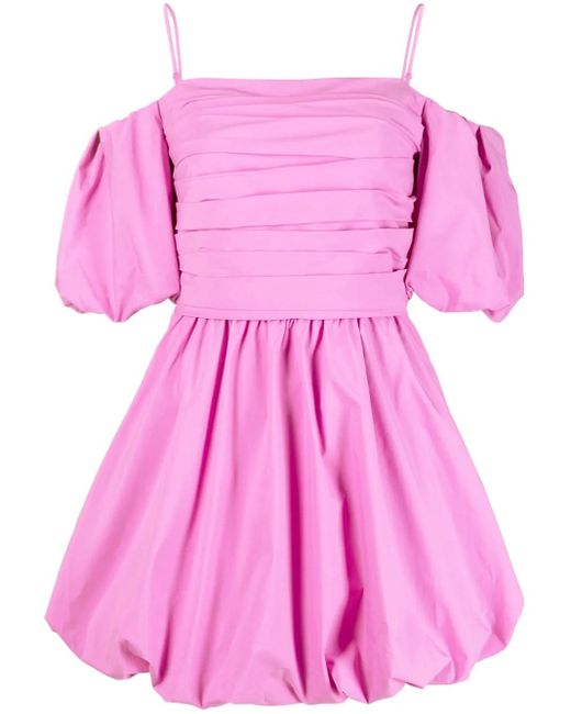 Jonathan Simkhai Pink Sanam Puff-Sleeve Mini Dress