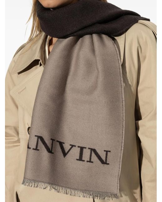 Lanvin ロゴ スカーフ Brown