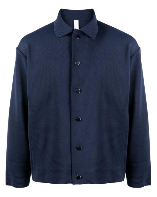 CFCL Blue Fine-ribbed Button-up Shirt Jacket for men
