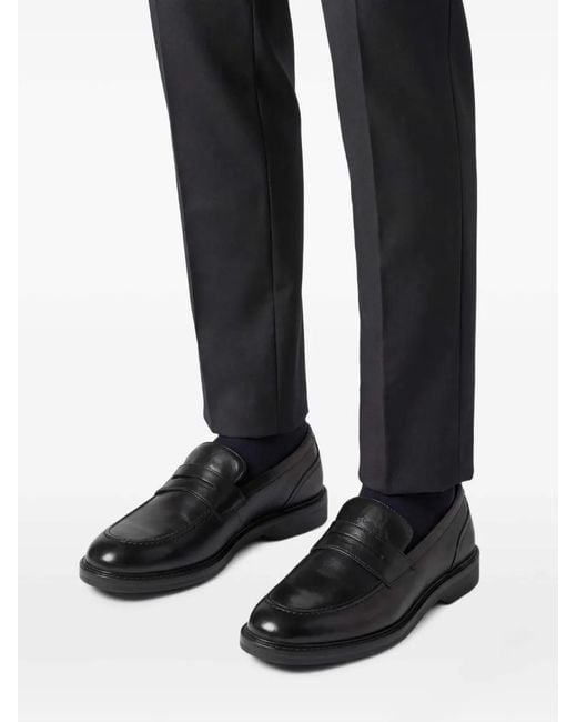 Clarks Black Aldwin Penny-Strap Loafers for men