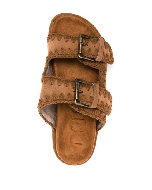 Sandalias con ribete de costuras Mou de color Brown