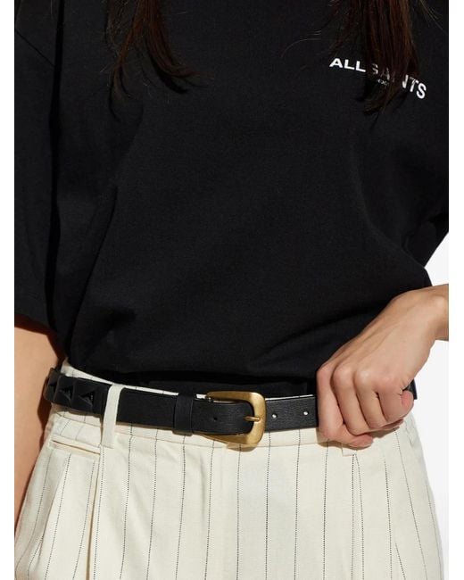 AllSaints White Braided Leather Belt