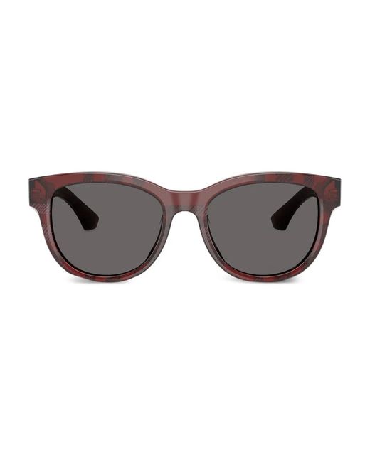Burberry Gray Check-Pattern Sunglasses