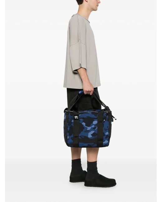 A Bathing Ape Blue Sac Cabas À Motif Camouflage for men