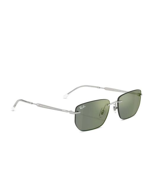Ray-Ban Green Rimless Rectangle-Frame Sunglasses