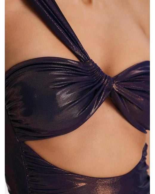 SOFIA ERHAN Blue Aura One-Shoulder Cut-Out Swimsuit