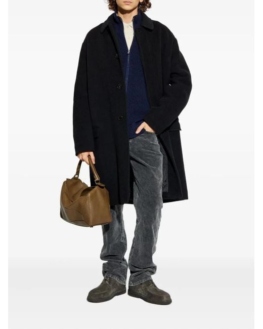 Isabel Marant Blue Collared Button-Fastening Coat for men