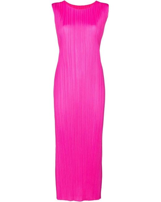 Pleats Please Issey Miyake Plissé Midi Dress in Pink | Lyst