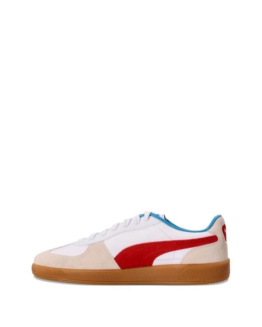 PUMA White Palermo Leather Sneakers for men