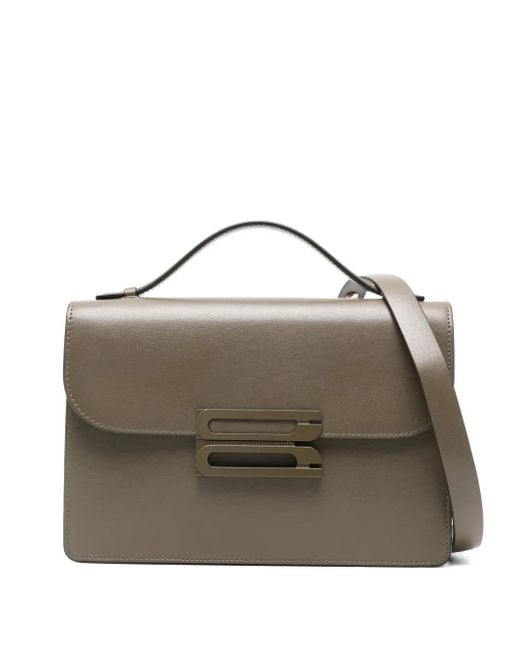 Victoria Beckham Metallic Top-Handle Leather Shoulder Bag